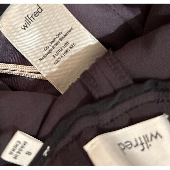 Aritzia Wilfred Crepe Darontal Pull On Pant Trousers Ankle Crop Dark Gray Size 8 - Picture 4 of 4